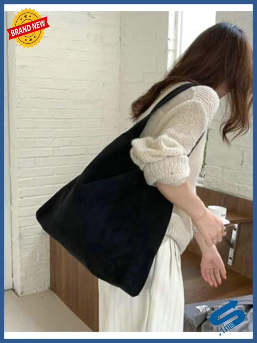 Suede Hobo Tote Bag, Large Shoulder Slouchy Handbag with Magnetic Closure, Fall